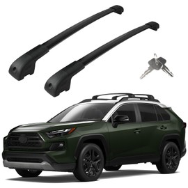 Roof Rack Cross Bars Compatible with Toyota RAV4 Adventure/TRD Off-Road 2019-2024, Adjustable Aluminum Heavy Duty 300 LBS Anti-Theft Lock Cargo Carrier Rooftop Crossbar for Bike, Snowboard, Luggage