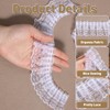 White Lace Ribbon, 2-Layer Pleated Edge White Lace Ruffle Trim
