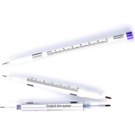 Rotulador de cejas de doble punta, rotulador de Microblading con regla de, posicionamiento de maquillaje de doble punta preciso, 10 Uds