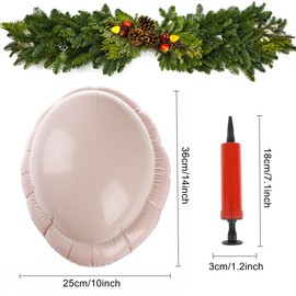 Acewen 2 Pcs Santa Big Belly Inflatable Fake Belly with Hand Pump Large Christmas Bag 28"x20" Present Sack for Pregnant Woman Man Santa Cosplay Props Xmas Costume Accessories Decoration