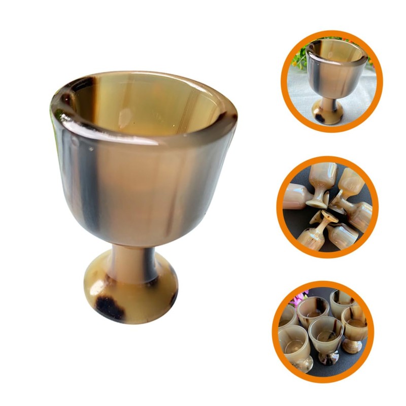 NOLITOY Ox Horn Goblet Drinking Cup Artistic Decor for Cosplay