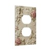 TebuTeak Decorative Outlet Covers Rustic Pink Rose Flower Green Leaf