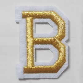 Iron on Letter Patches 52 Pieces,bfuee Gold Letter Patches Alphabet Embroidered Patch A-Z,for Hats Shirts Jeans Bags Gold