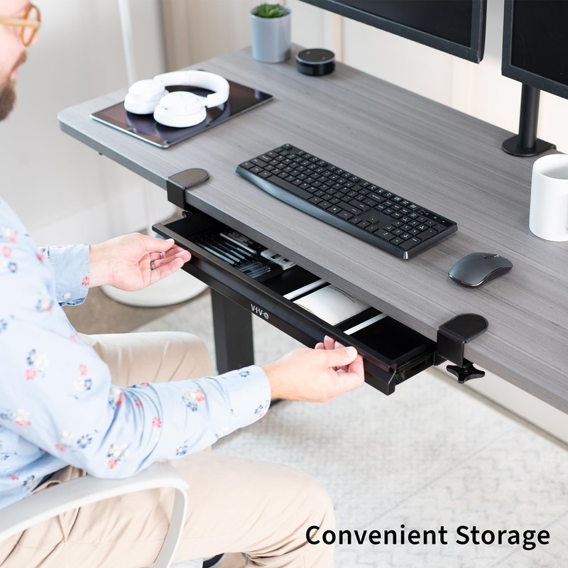 VIVO 22 inch Clamp-on Sliding Pull-out Under Table Drawer for