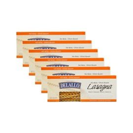 DeLallo No-Boil Lasagna Sheets, 13.2oz Box, 6 Pack, Oven Ready, Made with Durum Wheat Semolina Flour, Non-GMO