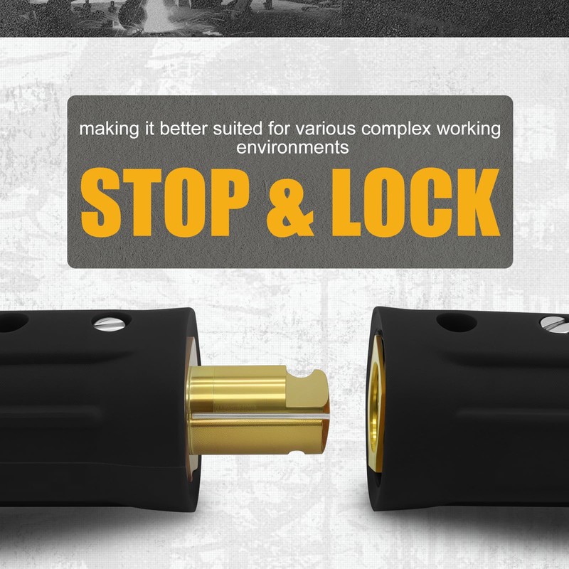 AWLOLWA LC-40 PRO Series Welding Cable Connectors Set (4-Pack) (Black)