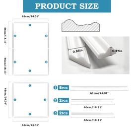 10 Pcs Door Moulding Kit Peel and Stick Door Moulding Panel Pre-Cut Door Panels Premade Wainscoting Panels for Mirror Window Frame Decor