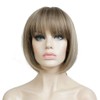 Lydell Short Bob Synthetic Wigs with Neat Bangs for Women