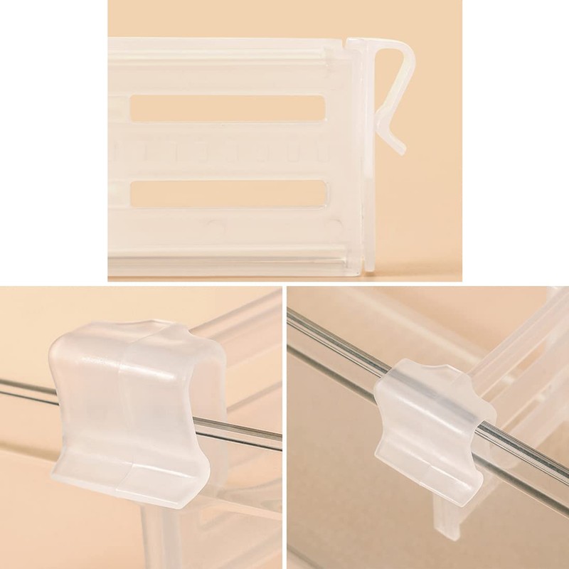 Expandable Fridge Space Allocator, 12PCS Clear Plastic Drawers Separators, 3.1-4.7"Adjustable