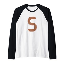 Creative Bold Leather Letter S - Design - Alphabet - Marker Raglan Baseball Tee