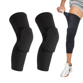 FAQUSA Knee Pads Knee Brace for Kids Youth Adult, Honeycomb Anti Collision Collision Avoidance Pad Compression Knee Sleeve for Volleyball Football Cycling Running Basketball Baseball (Small)