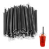 200 Pcs Popote Jumbo Para Tapioca Boba Corte Diagonal Negro
