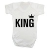 King Baby Vest Bodysuit Babygrow Boys Girls Unisex White