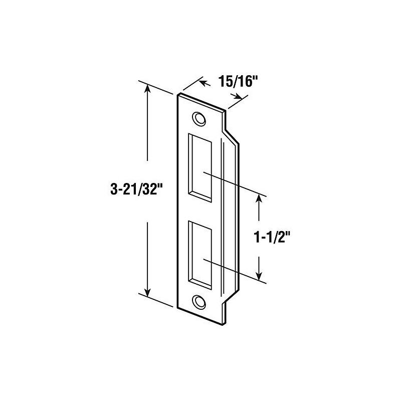 Prime-Line E 2435 Brass Victorian-Style Mortise-Lock Door Strike (Single Pack)