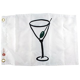 Taylor Made Novelty Cocktail Boat Flag, 12" x 18" 200-Denier Water-Repellent Nylon, Screen-Printed Fabric, Decorative for Marine, Boating, Marina, Dock Decor, Sewn-in Brass Grommets - 9118