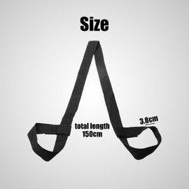 CYNOSURETECH 1 Piece Black Yoga Mat Strap, Adjustable Loop Yoga Mat Strap, Sport Stretch Yoga Mat Shoulder Strap, Multifunctional Yoga Mat Strap (Yoga Mat Not Included)