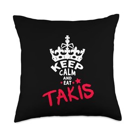 Keep Calm And Eat Takis White Foodies Design Throw Pillow