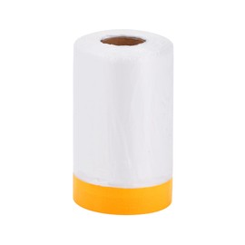 HOPESPANNER Pre-Taped Masking Film Plastic Cover PE Film Natural Fiber Material 1 Pc 2400x65cm / 78.74ftx25.59" White Orange
