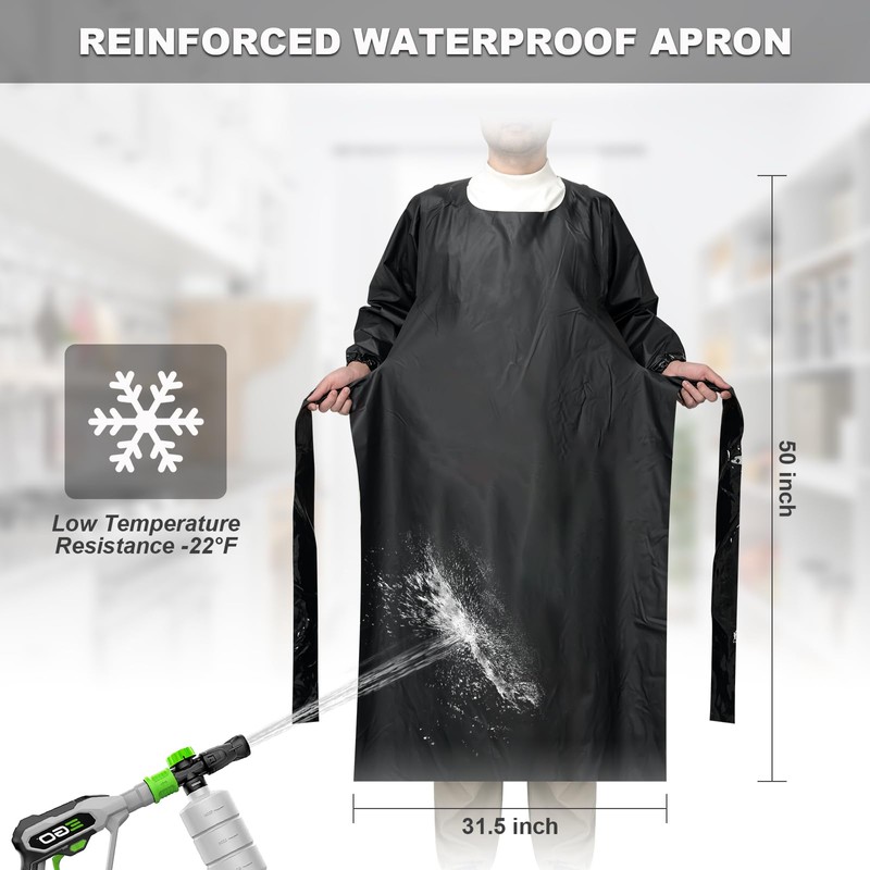 ELEBOX Waterproof Apron Smock with Long Sleeves, Safety lab Apron