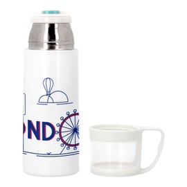 Stainless Steel Thermos Flask with Integrated Cup - London London England Luxe Style - 350ml - Thermos Flask