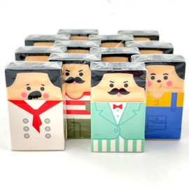 Fltland Erasers Uncle Bald Funny Stationery Elementary School Cute Gift (12 PCS)