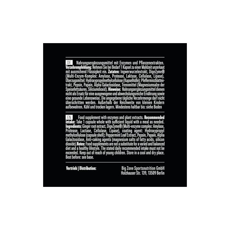 Big Zone Enzymes + (90 Capsules) | Enzymes Digestion /