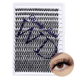 DIY Lash Clusters for Eyelash Extensions: Ultra-light, Natural, Fluffy, Manga, Wispy, Waterproof, Anime, Manga, Cat Eye, C Curl, 8-16mm Mixed, 40P, Wendy Lashes, 1226