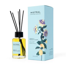 Mistral Cédrat & Passion Flower Reed Diffuser – Citrus & Passion Flower Scent Diffuser for Home, Office, Bathroom | 100% Oil-Based & Alcohol-Free, Long-Lasting, with Natural Reed Sticks (3.5 fl oz)