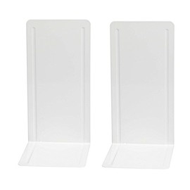Wedo 1021200 Book Ends – Metal Design with Reinforced Grooved 14 x 12 x 24 cm Pack of 2) White
