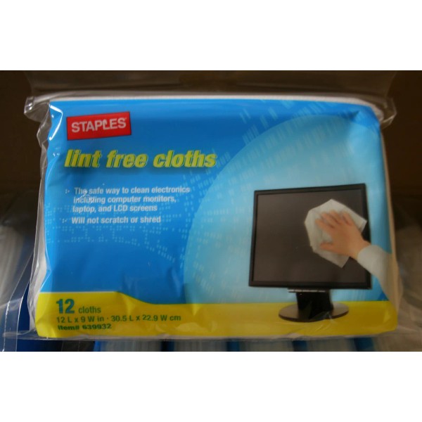 Staples LINT FREE CLEANING CLOTHS FOR LAPTOP SCREENS LCDS 144