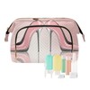 Kjovgcb Women Wave Quilt Cosmetic Bag, Zipper Toiletry Storage 10.2x5.9x6.7