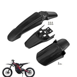 JXMOTO Surron Front-Rear Shock-Rear Fender Set Imitation Carbon Fiber Motorcycle Electric Dirt Bike Off-Road Shock Absorber Mudguard Fender Mud Guard for Light Bee Sur Ron S/X Segway X160 / X260
