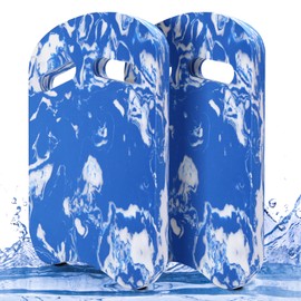 Luismia 2Pcs Safety Swimming Kickboard, U Design Beginner Training Aid Pool Kick Board High Buoyancy Float Swim Train Equipment with Integrated Hole Handle for Kids Adults (Blue White)