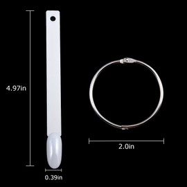 Blinginbox Round Natural 150PCS Nail Swatches Sticks with Ring, False Nail Sample Sticks for Nail Art Polish Color Practice Fan-shaped Display,False Nail Sample Stick.