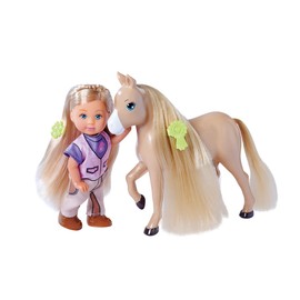 Simba 105733649 Evi Love Horse Carriage, Toy Doll Sits in Her Horse Carriage with Horse, Accessories, Secret Compartment in the Carriage, 28 cm, from 3 Years