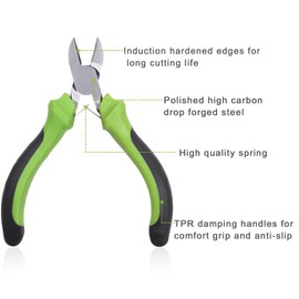 SPEEDWOX Mini Diagonal Cutting Pliers 4-1/2 Inches Small Wire Cutters Mini Precision Plastic Nippers Professional Hand Tool for Jewelry Makinging Beading Hobby Craft DIY