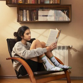 TILISMA Book Lovers Gifts | Book Socks for Women | Reading Socks for Book Nerds | Book Club Novelty Socks | Stocking Stuffers for Readers | Book Themed Gifts for Bookworms Avid Readers | Size 6-10(US)