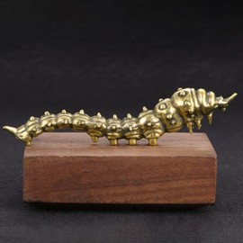 IMIKEYA Caterpillars Brass Miniature Gold Country House Decoration Dining Table Small Home Decoration Desk Decoration Decorative Figures Toy Animals Decorate Animals Figure