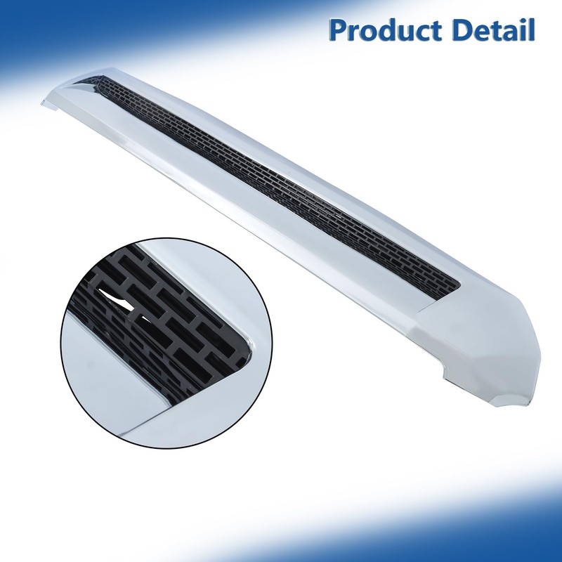 Silscvtt Front Upper Hood Bulge Molding Grille Trim Chrome Replacement