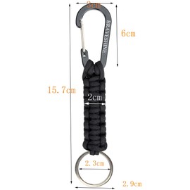 BRAVESHINE Carabiner Key Ring Carabiner Hook with Strap, Carabiner Key Chain Short with Carabiner for Children, Men, Women