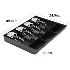 Cash Drawer 33.00 x 26.00 x 4.00 cm with 7 Grids Cash Tray Drawer Register Insert Cash Drawer with 4 Notes and 3 Coin Drawer Removable Cash Drawer