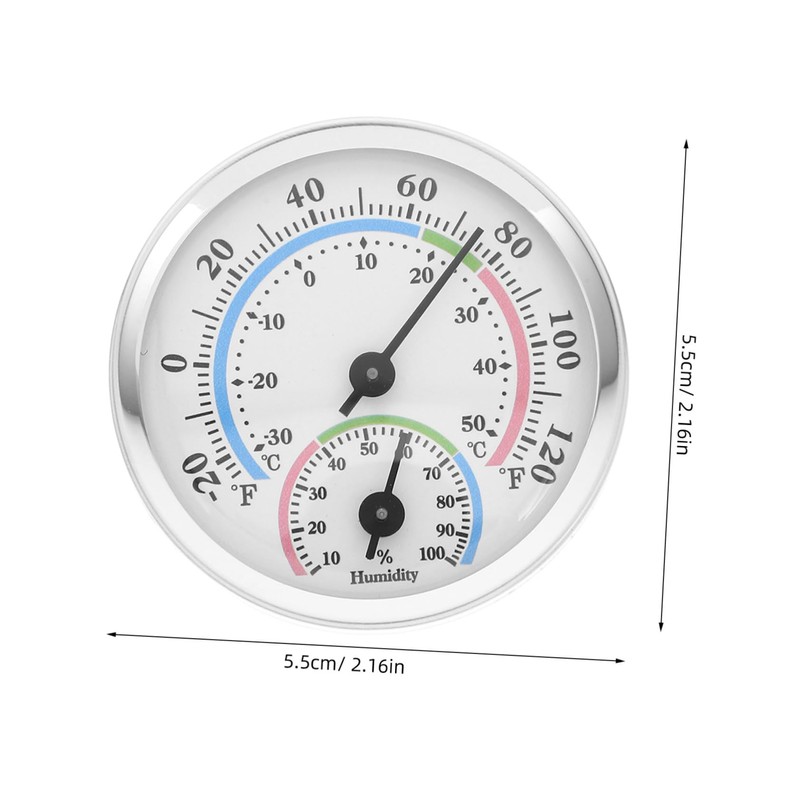Kisangel Precision Mini Hygrometer Aluminum Alloy Body Dual Temperature Humidity