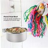 Bird Dish Bait Container Water Container Stainless Steel Fixed in