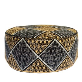 Kufi Men's Unisex Muslim Men Prayer Cap Ramadaan Caps Eid Kufis Handmade Namaz Hat Beanie (as1, Alpha, x_l, Golden, 61 Cm)