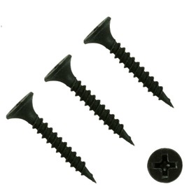 TERF Drywall Fine Thread Sharp Point Screws Phillips Drive Flat Countersunk Black Screws For Drywall Plasterboard Wood and other similar types Screw, Pack of 100, 3.5 X 25