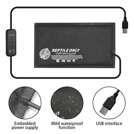 DONGKER Reptile Heating Mat, USB 5V Reptile Heat Mat, Terrarium Temperature Heating Pad, Amphibian Pet Mat, Warmer Bed Mat for Snake/Lizard/Frog Terrarium