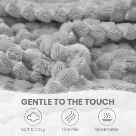 Good Nite Throw Blanket 130x150 cm Fleece Blanket Versatile Soft Flannel Warm Fluffy Blanket for Bedroom Office and Living Spaces (Gray)