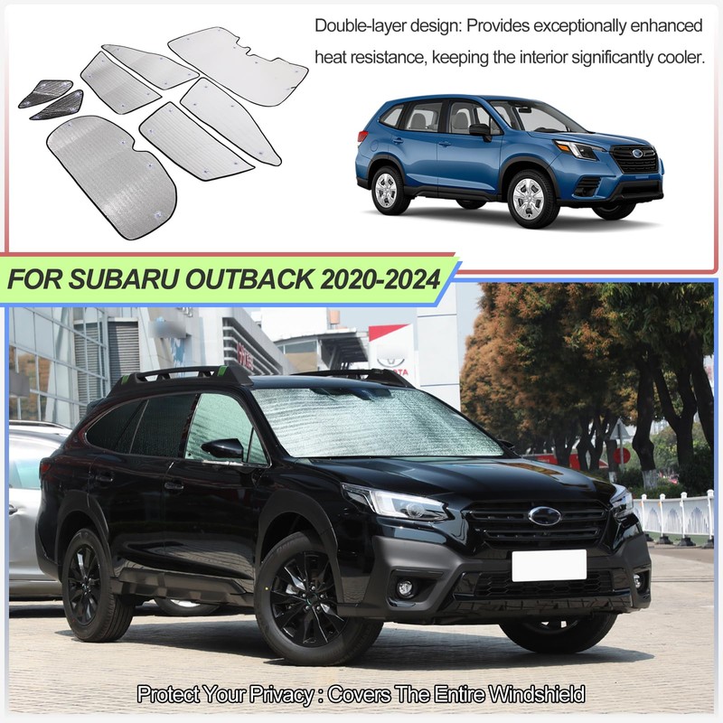 Windshield Sunshade Kit for Subaru Outback 2020-2025 (with Eyesight) Front