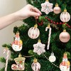 Christmas Baubles Set of 34 Plastic Christmas Tree Baubles Rose