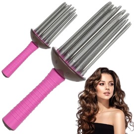 Hair Curling Roll Comb 2PCS 8.7 Inch Self-Grip Curly Hair Styler Tool Portable Hair Rollers Anti‑slip Air Volume Curling Comb for Professional Home Personal DIY Hair Styles Hair Curling Roll Comb Hai